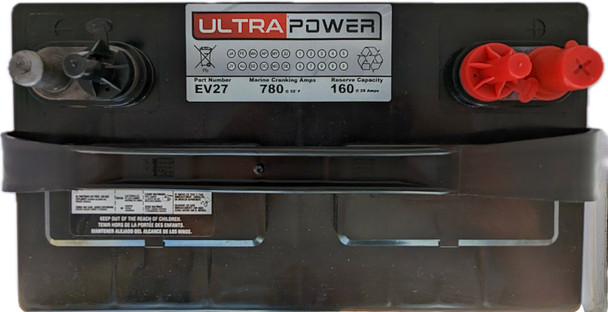 ULTRAPOWER EV27 12V 780 MCA Maintenance-Free Marine Battery (Group 27)
