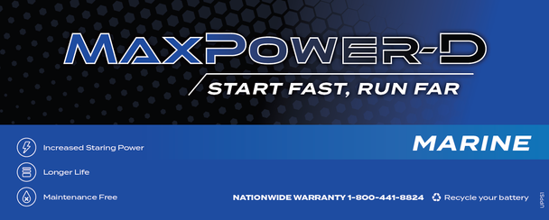 Maxpower-D DP27 12V 675 CCA Marine/RV Battery (Group 27)