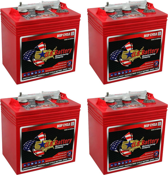 U.S. Battery US-2200-XC2 6V 232Ah Deep Cycle Flooded Battery (Group GC2) - 4 Pack