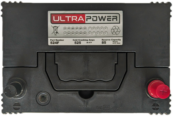 ULTRAPOWER 524F 12V 525 CCA Maintenance-Free Auto Battery (Group 24F)