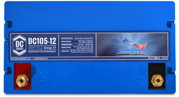 Fullriver DC105-12 12V 105Ah Deep Cycle AGM Battery (Group 27)