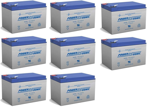 Power-Sonic PS-12120F2 12V 12Ah AGM Battery - 8 Pack