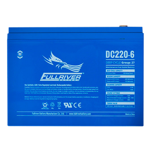 Fullriver DC220-6 6V 220Ah Deep Cycle AGM Battery (Group 27)