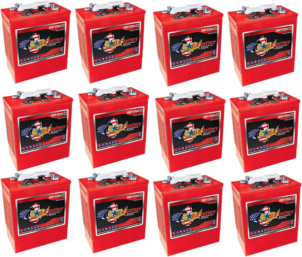 U.S. Battery US 305 XC2 6V 310Ah Deep Cycle Flooded Battery (Group 902 305) - 12 Pack