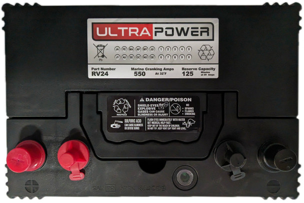 ULTRAPOWER RV24 12V 450 CCA Flooded RV Battery (Group 24) - 3 pack