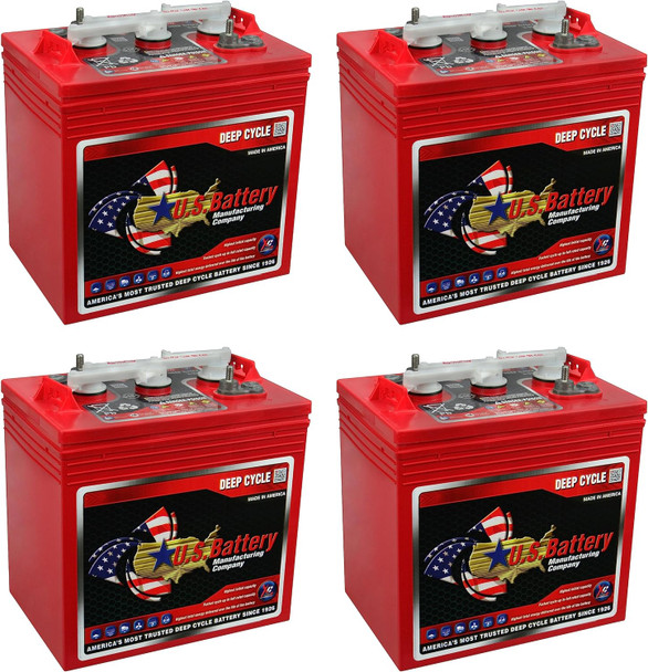 U.S. Battery US-2200-XC2 6V 232Ah Deep Cycle Flooded Battery (Group GC2) - 4 Pack