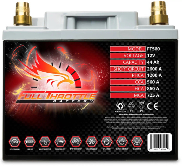 Fullriver Full Throttle FT560 44Ah 560 CCA AGM Battery (Group 26R)