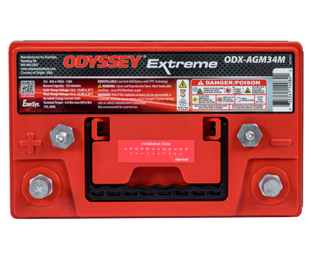 Odyssey Extreme ODX-AGM34M 12V AGM Marine Dual Purpose Battery (Group 34M)