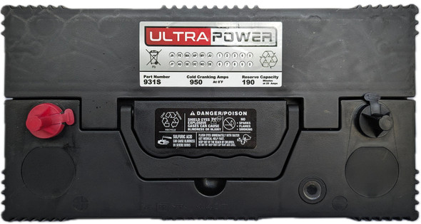 ULTRAPOWER 931S 12V 950 CCA Maintenance-Free Heavy Duty Battery (Group 31S)