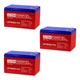 ULTRAPOWER UP12120-F2 12V 12Ah F2 AGM Rechargeable Battery - 3 Pack