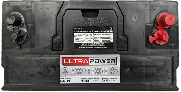 ULTRAPOWER EV31 12V 1060 CCA Maintenance-Free Deep Cycle Battery (Group 31M)