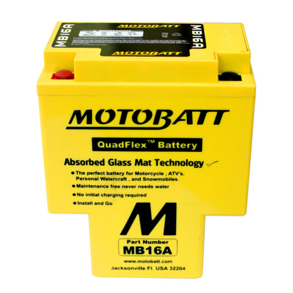MotoBatt MB16A AGM Replacement Battery for Shadow Spirit 1985-1997, VT1100C2 A.C.E. 1995-1999, Vt750C 1983, Vt700C 1984-1985, T 1100Cc 1998-2000 HYB16AA HYB16A-AB