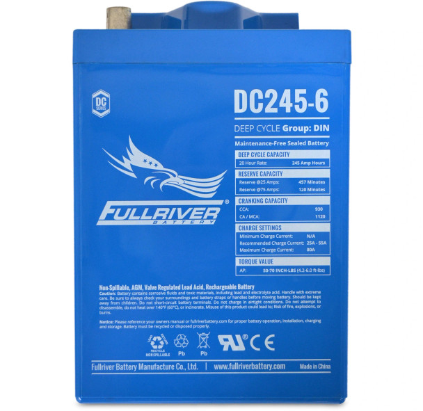 Fullriver DC245-6 6V 245Ah Deep Cycle AGM Battery (Group DIN)