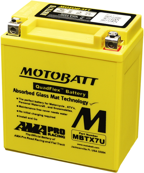 MotoBatt MBTX7U 8Ah 115 CCA AGM Battery bundle with NOCO GENIUS1 6V/12V 1A Charger