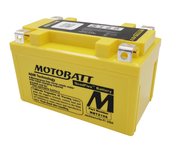 MotoBatt MBTZ10S 8.6Ah 190 CCA AGM Battery bundle with NOCO GENIUS1 6V/12V 1A Charger