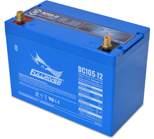 Fullriver DC105-12 12V 105Ah Deep Cycle AGM Battery (Group 27)