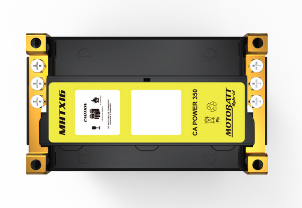 MotoBatt MHTX30 34Ah 650 CCA Hybrid Lithium Battery bundle with NOCO GENIUS1 6V/12V 1A Charger