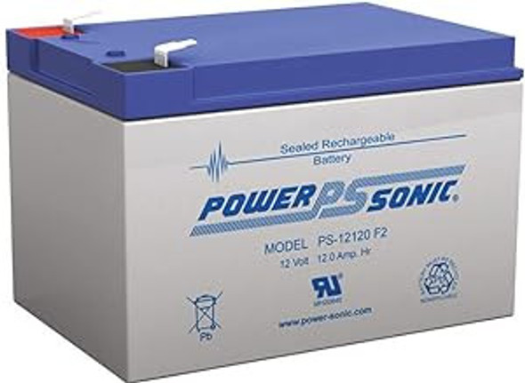 Power-Sonic PS-12120F2 12V 12Ah AGM Battery - 2 Pack
