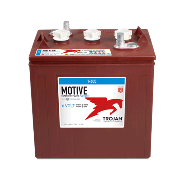 Trojan Motive T-605 LPT 6V 210Ah Deep Cycle Flooded Battery (Group GC2)