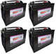 ULTRAPOWER EV27 12V 780 MCA Maintenance-Free Marine Battery (Group 27) - 4 Pack