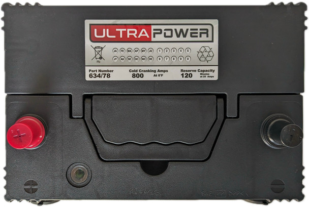 ULTRAPOWER 634/78 12V 800 CCA Flooded Auto Battery (Group 34/78)