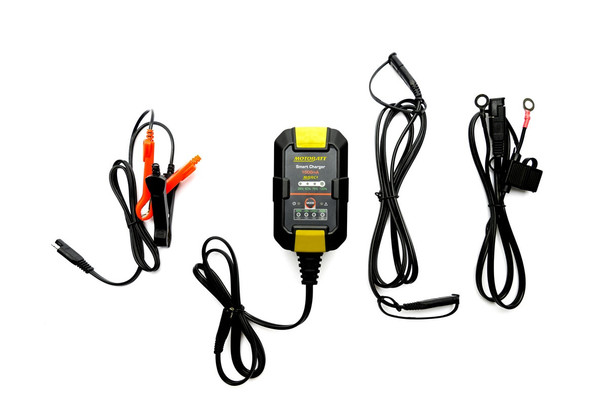 MotoBatt MBRC1 12V/6V 1-Amp Smart Charger & Maintainer for AGM, Lithium, Gel, Flooded Batteries