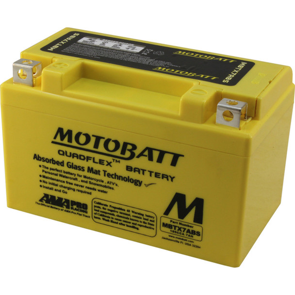 MotoBatt MBTX7ABS 7Ah 105 CCA AGM Battery bundle with NOCO GENIUS1 6V/12V 1A Charger