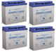 Power-Sonic PS-12180 F2 12V 18Ah AGM Rechargeable Battery - 4 Pack