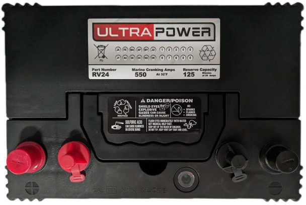 ULTRAPOWER RV24 12V 450 CCA Flooded RV Battery (Group 24)- 2 pack