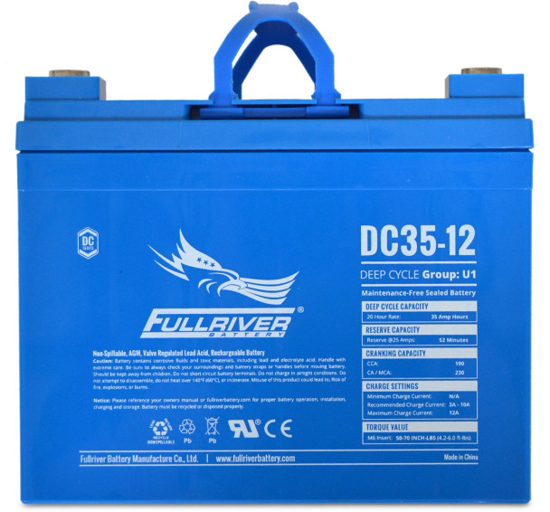 Fullriver D35-12 12V 35Ah Deep Cycle AGM Battery (Group U1)