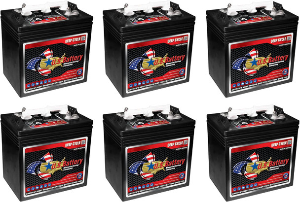 U.S. Battery US-1800-XC2 6V 208Ah Deep Cycle Flooded Battery (Group GC2) - 6 Pack