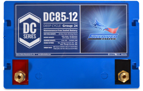 Fullriver DC85-12 12V 85Ah 510 CCA Deep Cycle AGM Battery (Group 24)