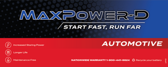 Maxpower-D 535MF 12V 550 CCA Maintenance-Free Auto Battery (Group 35)