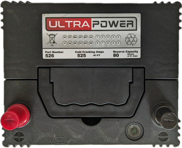ULTRAPOWER 526/70 12V 500 CCA Maintenance-Free Auto Battery (Group 26/70)
