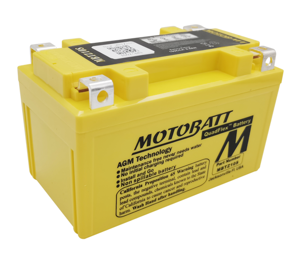 MotoBatt MBTZ10S 8.6Ah 190 CCA AGM Battery bundle with NOCO GENIUS1 6V/12V 1A Charger